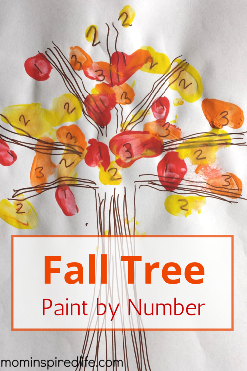 Number Recognition Fall Tree Paint by Number