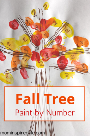 Preschool Number Recognition: Fall Tree Paint by Number
