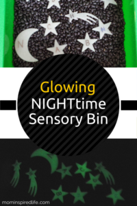 Alphabet Activities Nighttime Sensory Bin