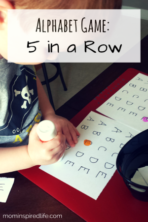 Alphabet Activities: 5 Letters in a Row