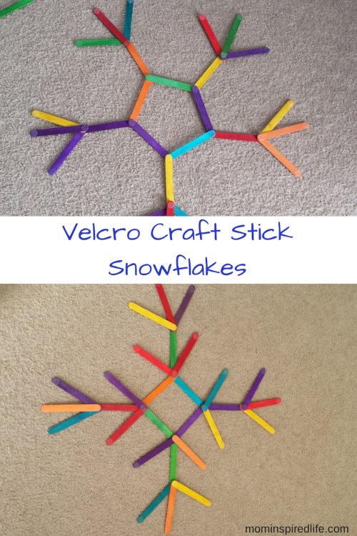 Velcro Craft Stick Snowflakes. A fun activity that encourages critical thinking and creativity!