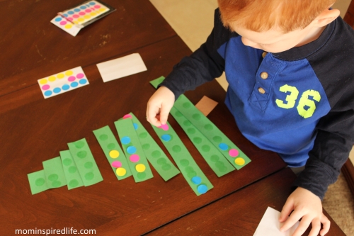Evergreen Tree Math Counting and Ordering Activity 