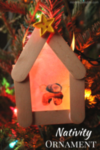 Kid Made Nativity Ornament inspired by the book Room for a Little One