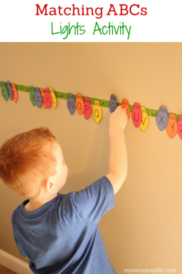 Matching ABCs Christmas Lights Activity for Preschoolers
