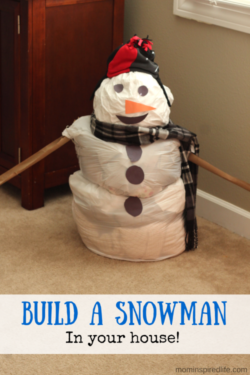 Build a Snowman in Your House! This active creative exploration is lots of fun!