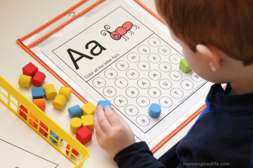 Literacy Learning Station Letters ABC Letter Find