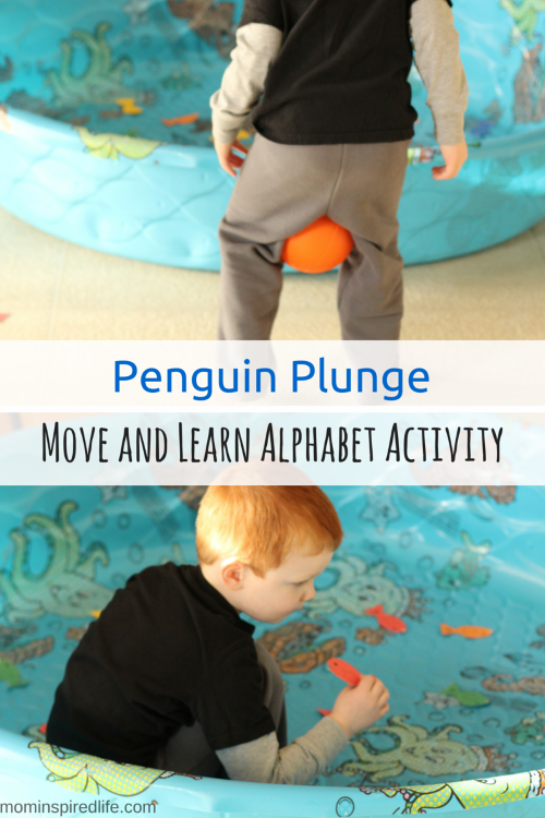 Penguin Plunge Move and Learn Alphabet Activity. Learn letters and develop gross motor skills while learning about polar animals.
