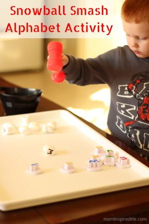 Snowball Smash Alphabet Activity for Preschoolers