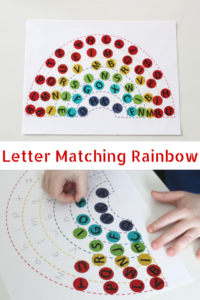 Alphabet Letter Matching Rainbow. Match uppercase letters to their lowercase match with this literacy learning activity!
