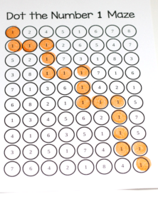 Dot the Number Mazes 1-9. Develop critical thinking skills while learning number identification!