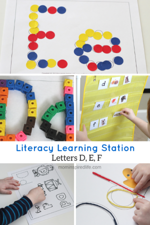 Literacy Learning Station – Letters D, E, F