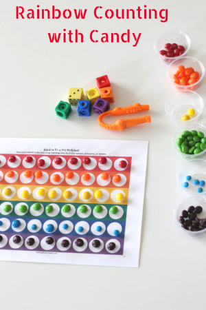 Rainbow Counting Activity with Candy