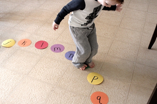 Rainbow Hop Letter Sounds Alphabet Game. Practice letter sounds with this fun literacy learning activity!