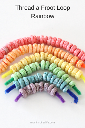 Thread a Froot Loop Rainbow