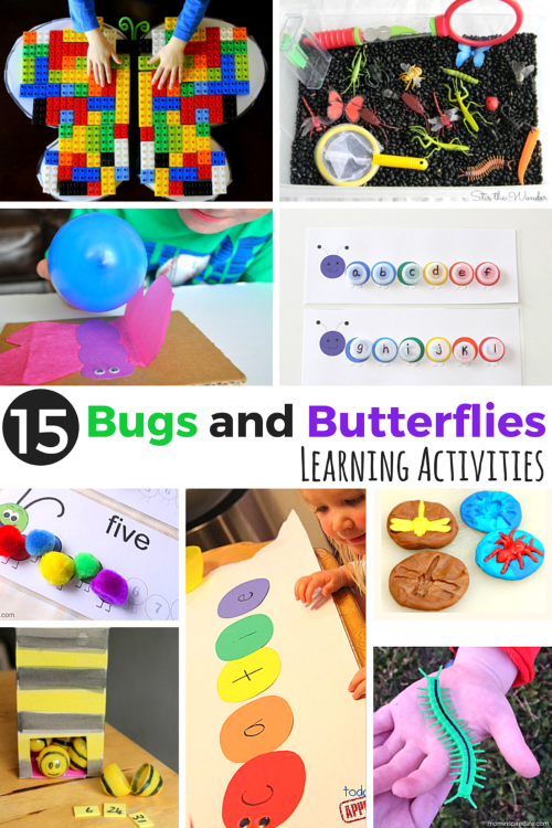15 Bugs and Butterflies Learning Activities. Literacy, math, science and sensory activities with an insect theme.