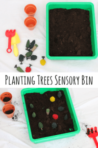 Planting Trees Sensory Bin for Earth Day