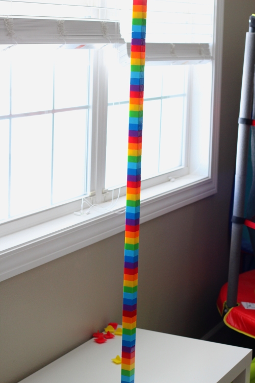 Giant rainbow pattern tower