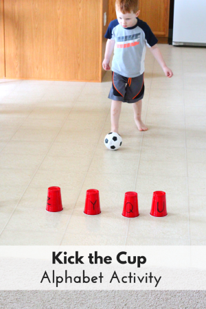 Ball Theme Alphabet Activity: Kick the Cup