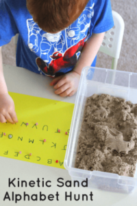Kinetic Sand Alphabet Hunt with Letter Beads