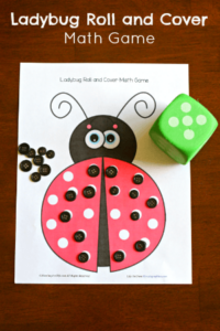 Ladybug Roll and Cover Math Game. Teaches preschoolers counting and addition.