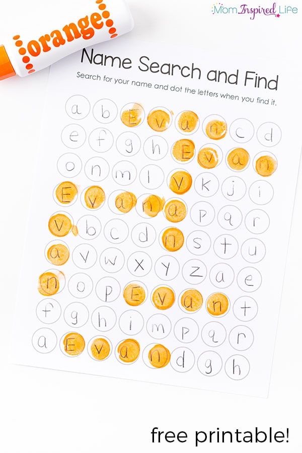 Teach kids to recognize and spell their name with this hands-on name search activity and printable!