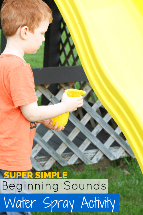 Beginning Sounds Activity with Water and a Spray Bottle
