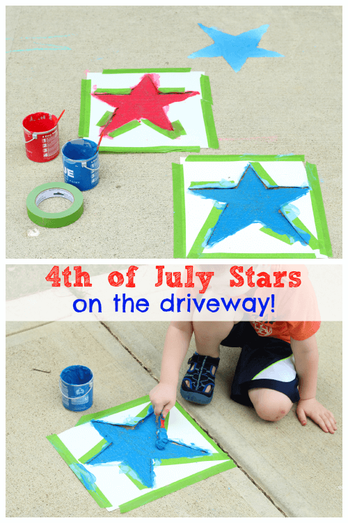 Use sidewalk chalk paint to decorate your driveway for your party!