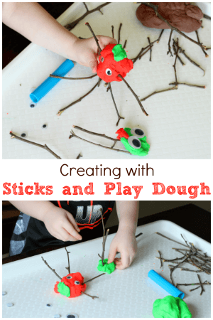 Creating with Sticks and Play Dough