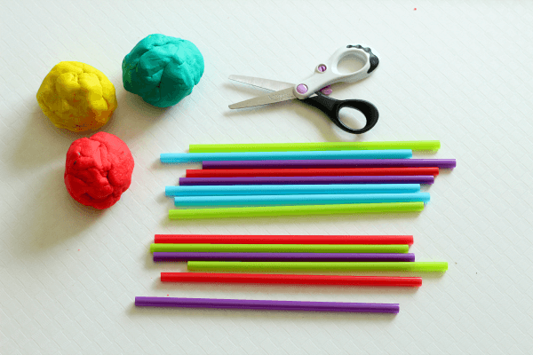 Fine Motor Activity: Cutting Straws and Play Dough