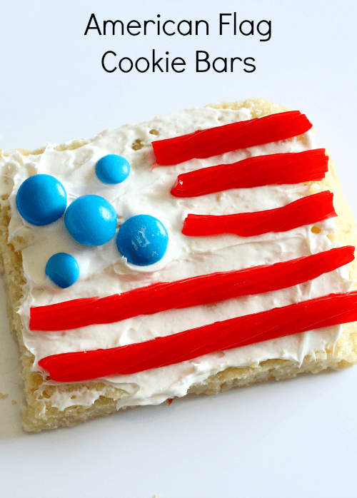 American flag cookie bar decorating station for kids!