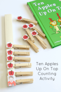Ten Apples Up On Top book extension activity that teaches counting and number recognition.