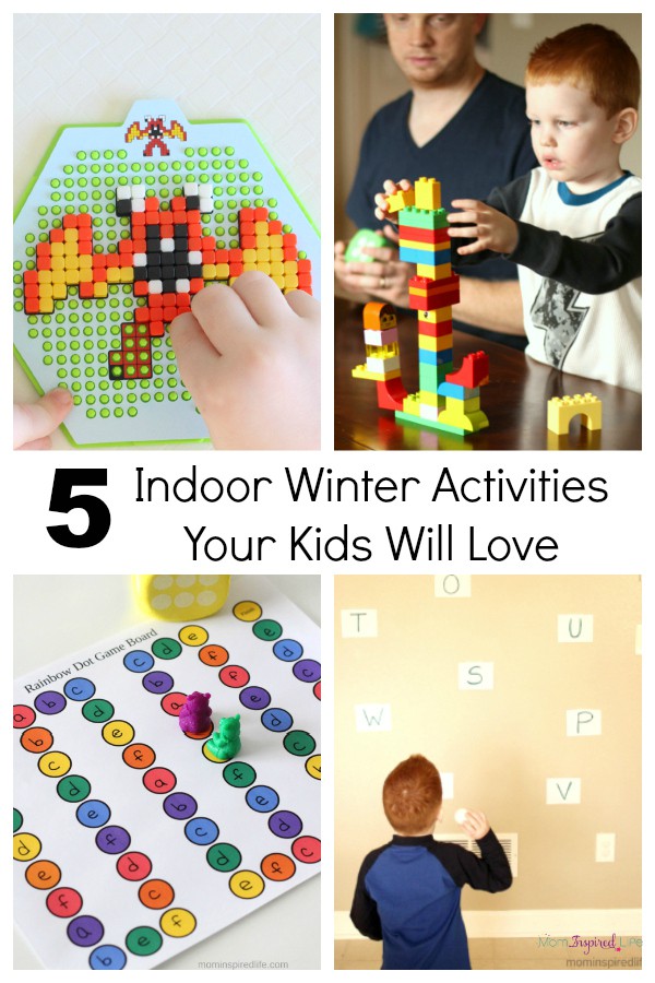 Indoor winter activities for kids! Fun learning activities for kids! Qixels, LEGO, Alphabet Activities and more!