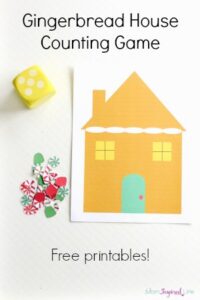 Gingerbread house counting game for toddlers and preschoolers. A fun Christmas counting game!
