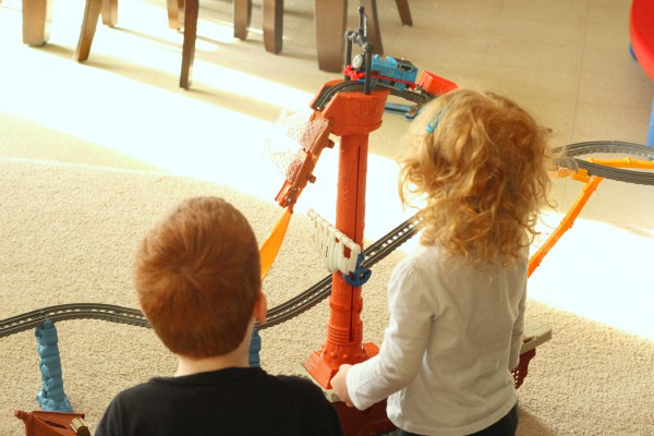 Preschool STEM learning activity. Learn about inclines, ramps, bridges, force and motion.