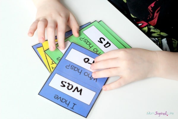 Teach the alphabet and sight words with a fun card game! Blank cards so you can practice many other skills too!