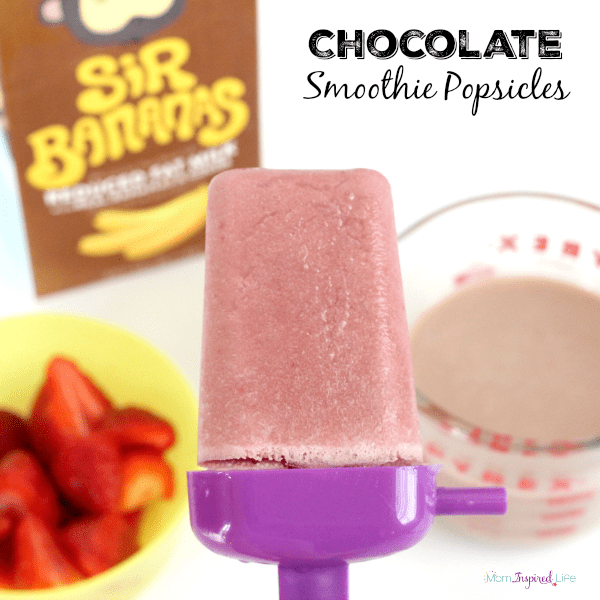 Chocolate smoothie popsicles for kids. A fun breakfast treat or snack idea that kids love!