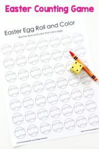 Easter egg roll and color counting game. A fun preschool Easter game!