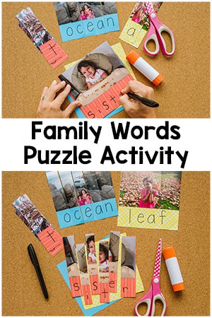 Family Word Puzzle Activity