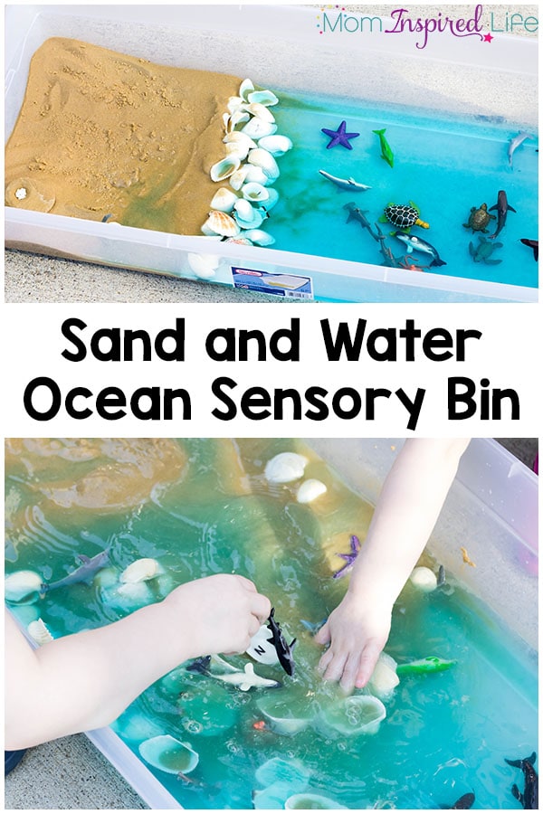 This sand and water ocean sensory bin is a fun way for kids to play and learn about the ocean habitat this summer! It's the perfect activity to celebrate the release of Finding Dory!