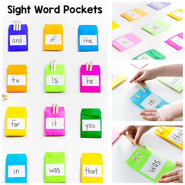 Teach sight words with this hands-on sight word pocket activity! 