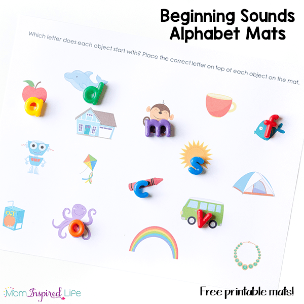 These fun beginning sounds alphabet mats are an excellent way to teach letter sounds and initial sounds. 