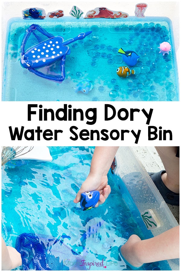 This Finding Dory ocean sensory bin is a fun way to celebrate the movie and would be the perfect addition to a Finding Dory birthday party!