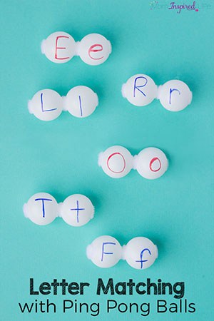 Alphabet Matching with Ping Pong Balls