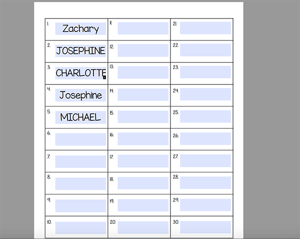Editable name tracing printable activity for kids to learn to write names.