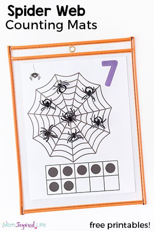 Spider Web Counting Free Printable Mats