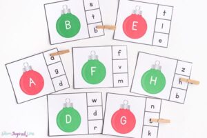 Christmas alphabet clip cards