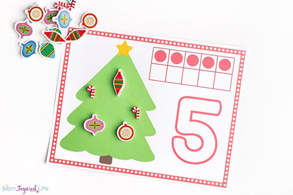 Christmas counting mats for preschoolers.