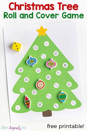 Christmas Tree Math Activity – A Roll and Cover Game