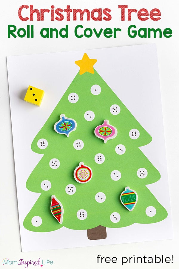 Christmas math activity for preschool. A fun Christmas tree game for young children!