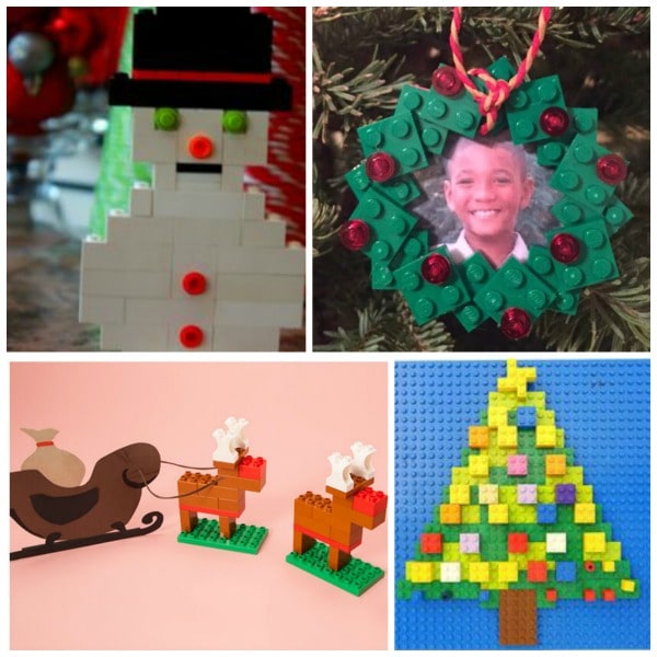 LEGO Christmas ornaments and projects for young kids.